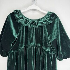 BONNIE JEAN Girls Size 2T Holiday Dress Green Velveteen Christmas Long Sleeve